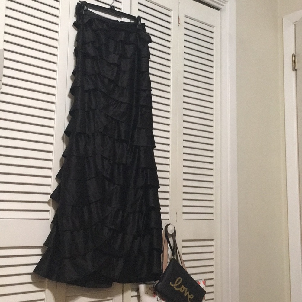 Black ruffle skirt